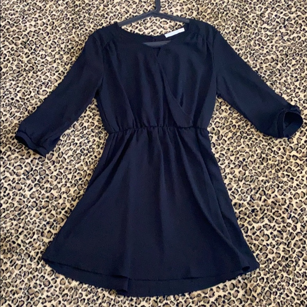 LUSH keyhole long sleeve black dress